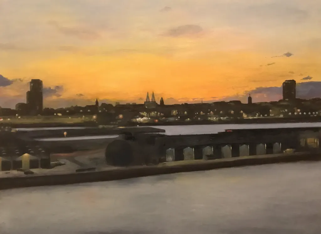 Oostende bij zonsondergang